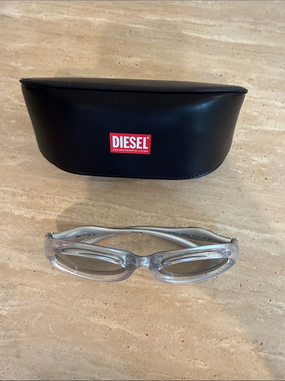 New Diesel metallic sliver oval  Frame Sunglasses